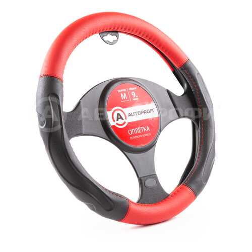 Оплётка руля AUTOPROFI из экокожи AP-1946 BK/RD (M) в Башнефть