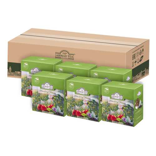 Чай Ahmad Tea Клубничный Мусс, зелёный, листовой, в пирамидках, 20х1,8г - 6 штук в Башнефть