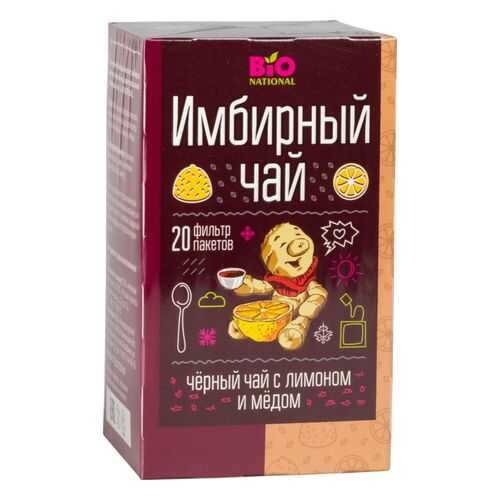 Чай черный Fitness кондитерская bio national имбирный с лимоном и медом 20 пакетиков в Башнефть