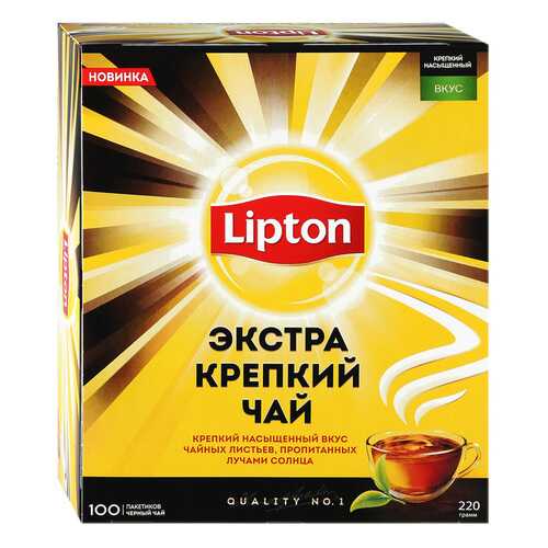 Чай черный Lipton экстра крепкий 100 пакетиков в Башнефть