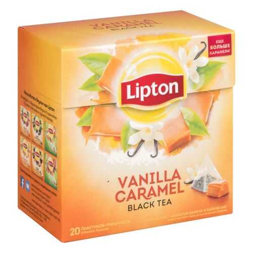 Чай черный Lipton vanilla caramel 20 пакетиков в Башнефть