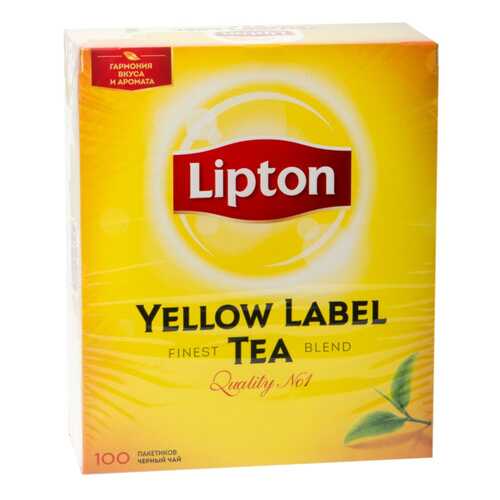 Чай черный Lipton yellow label tea 100 пакетиков в Башнефть