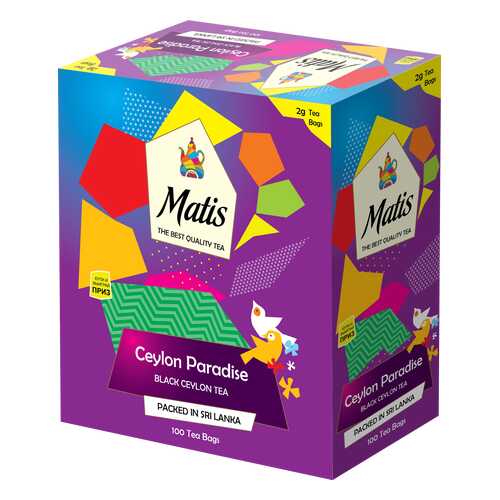Чай черный в пакетиках для чашки Матис Ceylon Paradise 100*2 г в Башнефть