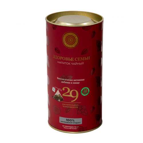 Чай Фабрика Здоровых Продуктов Здоровье семьи, чёрный 30 пирамидок для чайника в Башнефть