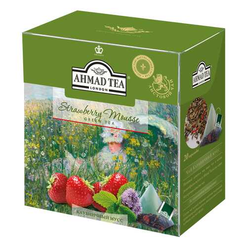 Чай зеленый Ahmad Tea клубничный мусс 20 пакетиков в Башнефть
