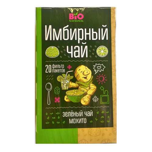 Чай зеленый Fitness кондитерская bio national байховый с имбирем мохито 20 пакетиков в Башнефть
