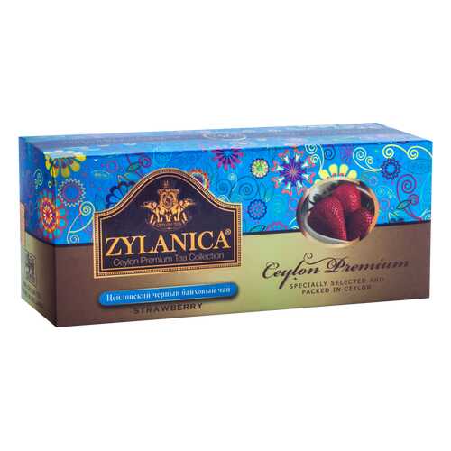 Чай Zylanica Ceylon Premium черный байховый с клубникой 25 пакетиков в Башнефть