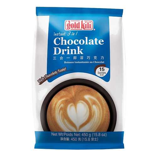 Горячий шоколад Chokolate Drink 3в1 Gold Kili 15 стиков по 30 г в Башнефть