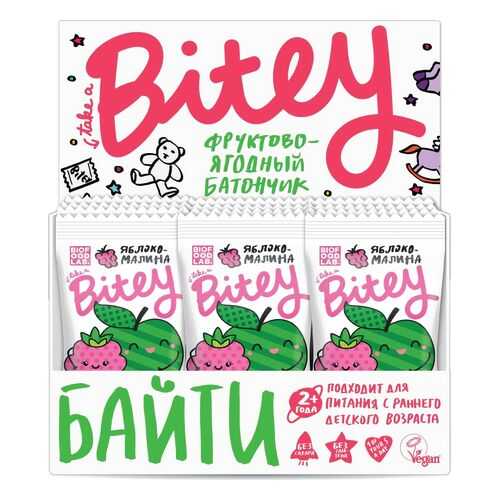 Батончик Bitey фруктово-ягодный яблоко-малина 25 г 30 штук в Башнефть