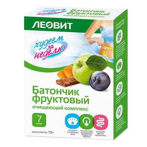 Батончик фруктовый Леовит худеем за неделю очищающий комплекс 7 штук в Башнефть