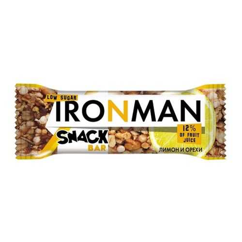 Батончик Snack Bar Ironman лимон, орехи и темная глазурь без сахара 40 г в Башнефть