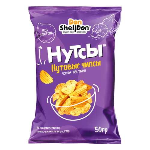 Чипсы Don Shelldon Нутсы нутовые со вкусом чеснока, льна и тмина 50 г в Башнефть