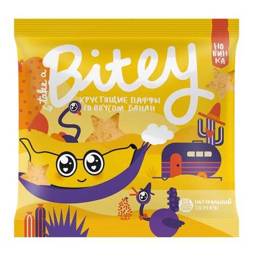 Экструдированные мультизлаковые фигурки Take a Bitey Паффы со вкусом Банан, 20 гр в Башнефть