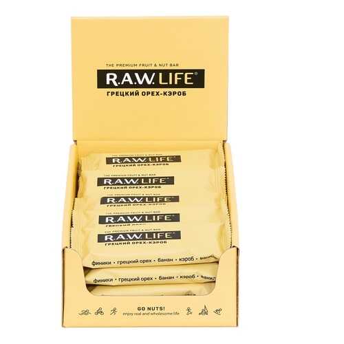 R.A.W. LIFE Орехово-фруктовые батончики 47 г, 20 шт, вкус: грецкий орех-кэроб в Башнефть