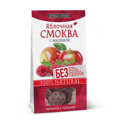 Яблочная смоква Живые снеки с малиной 4*60 г в Башнефть