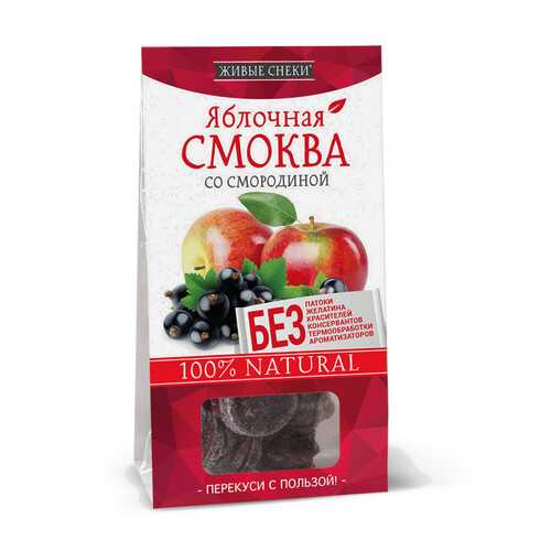 Яблочная смоква Живые снеки со смородиной 4*60 г в Башнефть