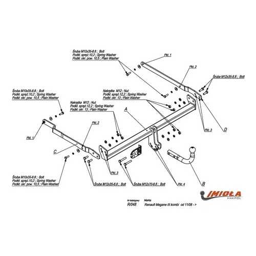 Imiola Фаркоп Renault Megane универсал 2008-2013 твердое крепление (с электрикой) в Башнефть