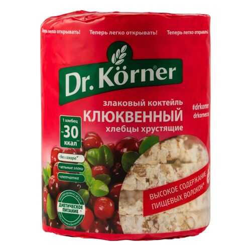 Хлебцы хрустящие Dr.Kоrner злаковый коктейль клюквенный 100 г в Башнефть