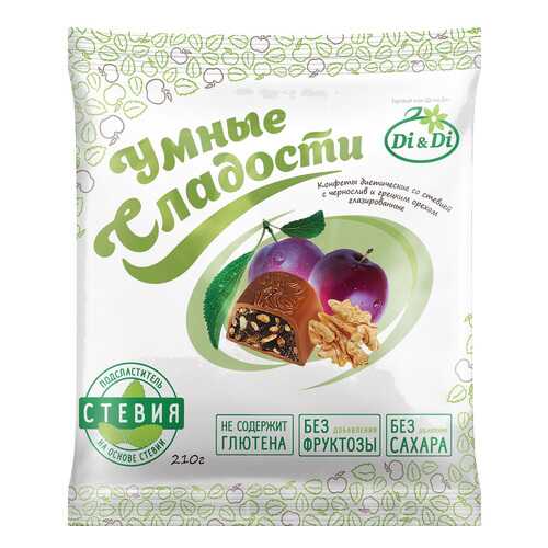 Конфеты со стевией Умные сладости с черносливом и грецким орехом глазированные 210 г в Башнефть