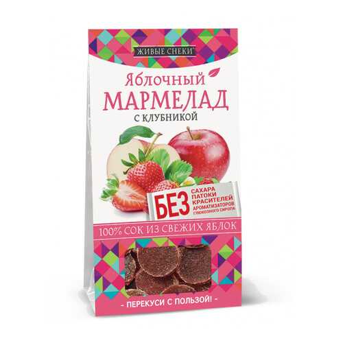 Мармелад яблочный Живые снеки с клубникой 90 г в Башнефть