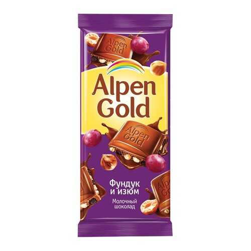 Шоколад ALPEN GOLD молочный фунд/изюм 90г*5 шт в Башнефть