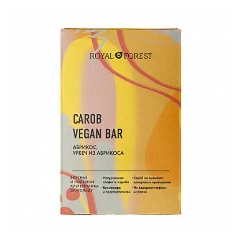 Шоколад Carob Vegan Bar Абрикос, урбеч абрикосовый Royal Forest 50 г в Башнефть