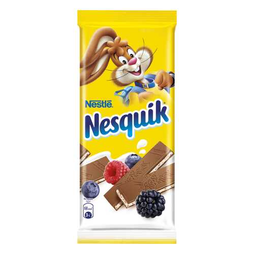 Шоколад молочный Nesquik с молочной начинкой, ягодами и злаками 100 г в Башнефть
