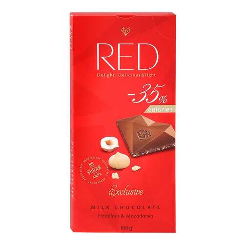 Шоколад молочный Red с фундуком и макадамией со сниженной калорийностью 100 г в Башнефть