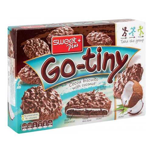 Печенье бисквитное Sweet Plus go-tiny со вкусом шоколада и кокосом 130 г в Башнефть