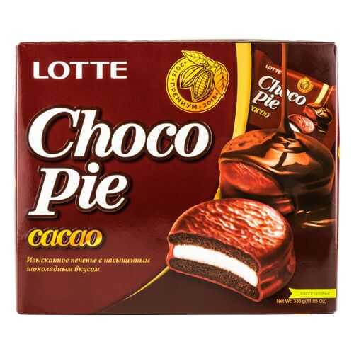 Печенье Lotte choko pie cacao с насыщенным шоколадным вкусом 336 г в Башнефть