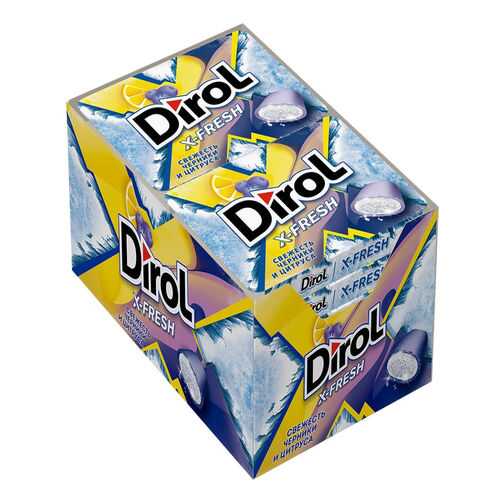 Жевательная резинка Dirol X-Fresh свежесть черники и цитруса без сахара 12 пачек по 16 г в Башнефть