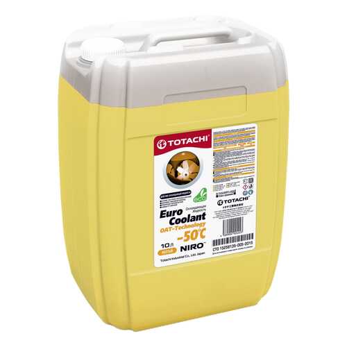 Охлаждающая жидкость TOTACHI NIRO EURO COOLANT OAT - Technology -50 C, 10л в Башнефть