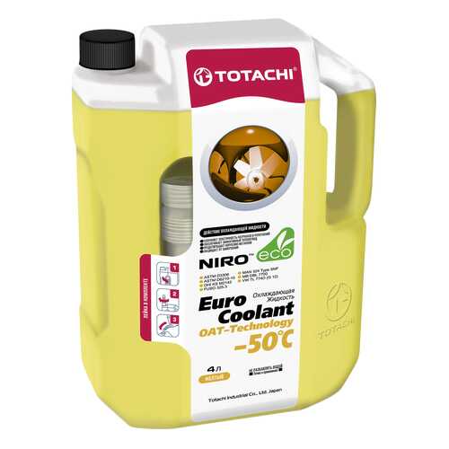 Охлаждающая жидкость TOTACHI NIRO EURO COOLANT OAT - Technology -50 C, 4л в Башнефть