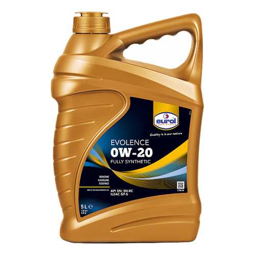 Моторное масло eurol Evolence Fylly Synthetic 0W-20 5л в Башнефть