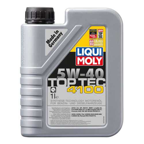 Моторное масло Liqui moly Top Tec 4100 SAE 5W-40 1л в Башнефть