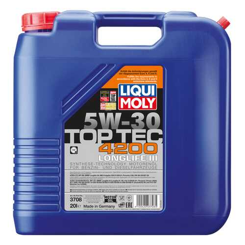Моторное масло Liqui moly Top Tec 4200 5W-30 20л в Башнефть