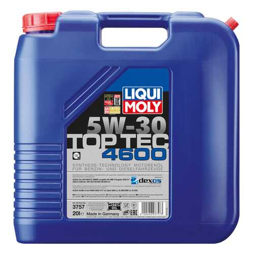 Моторное масло Liqui moly Top Tec 4600 5W-30 20л в Башнефть