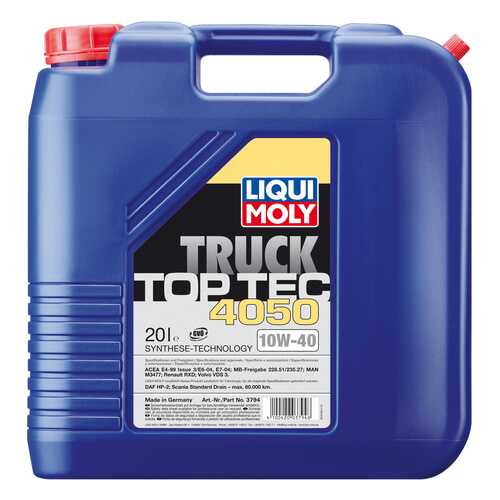 Моторное масло Liqui moly Top Tec Truck 10W-40 20л в Башнефть