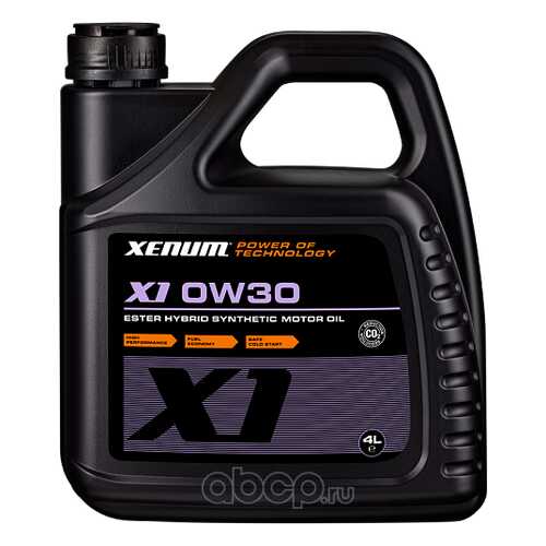 Синтетическое моторное масло с эстерами(10%) XENUM X1 0w30, ACEA C3, 4л. в Башнефть